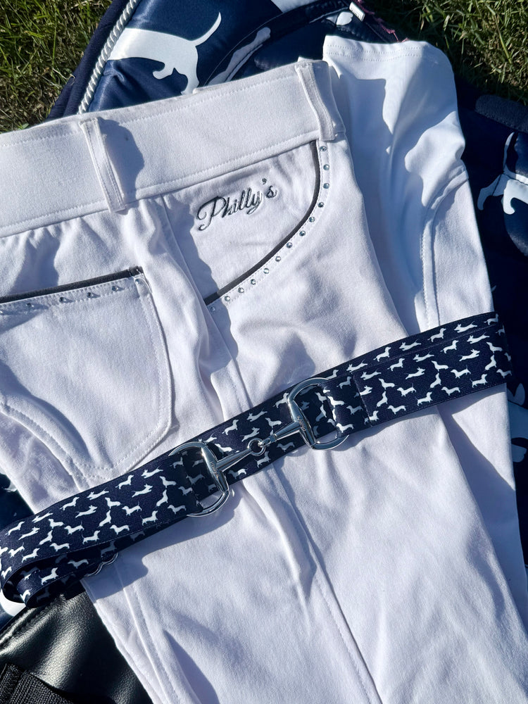 Bit belt styled on white Philly&