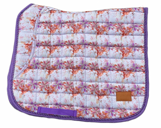 Purple floral Dressage saddle pad