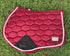 Burgundy honeycomb-quilted jump saddle pad with white trim