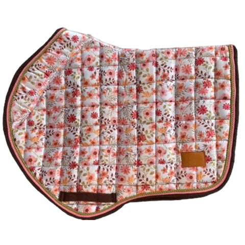 Pink floral Jump saddle pad