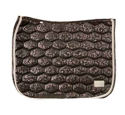 Black floral saddle pad - Dressage