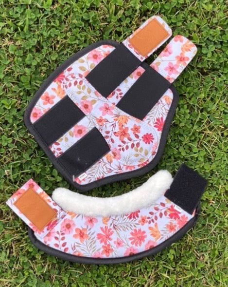 Pink floral tendon boots