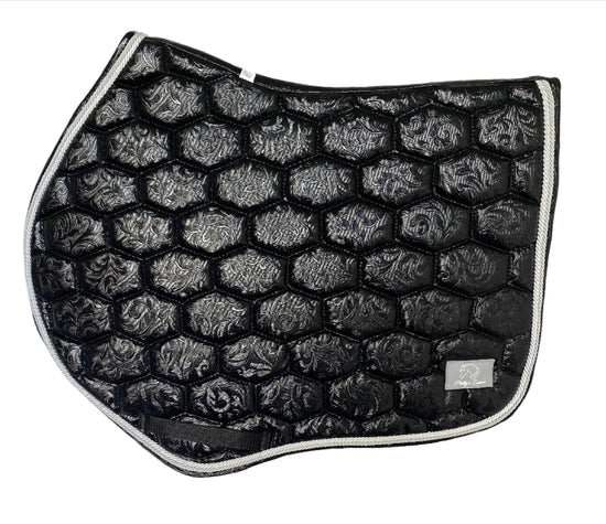 Black floral saddle pad - Jump