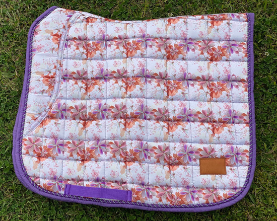 Purple floral Dressage saddle pad