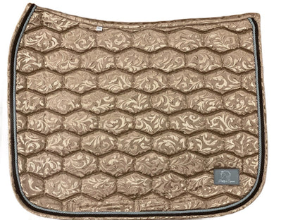 Champagne floral saddle pad - Dressage