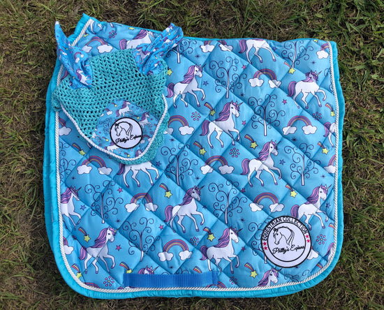 Unicorn Saddle Pad & Ear Bonnet set