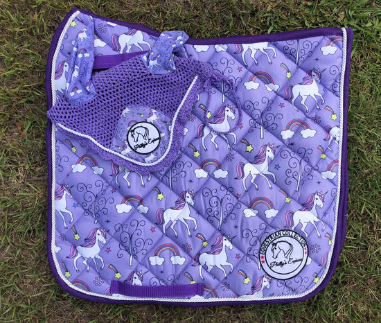 Unicorn Saddle Pad & Ear Bonnet set